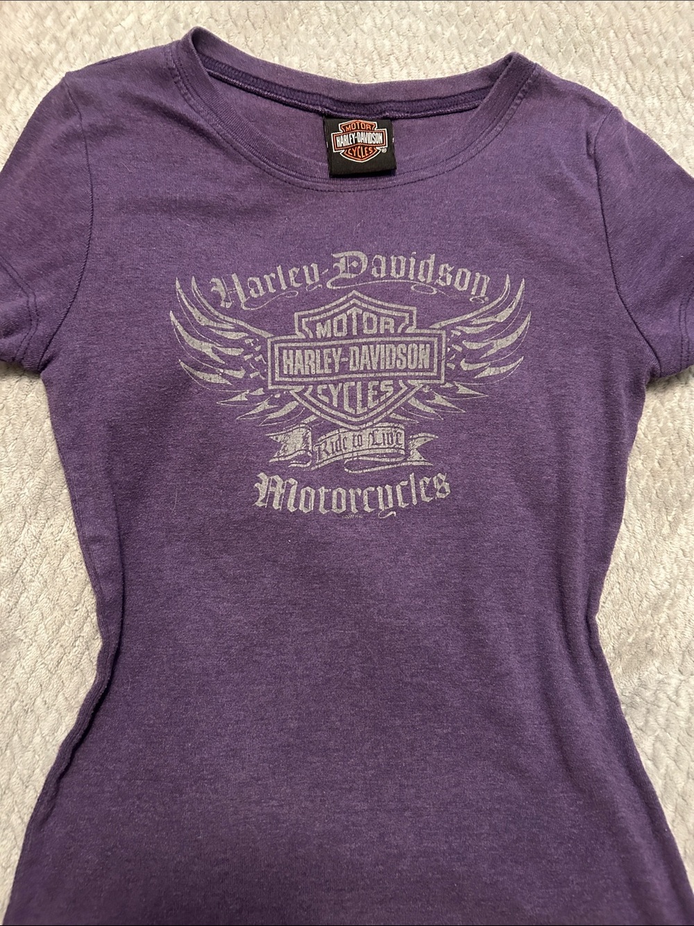 Harley-Davidson Women's Purple Logo Wing Graphic Tee